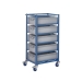 Mobile Tray Rack With 5 Euro Containers