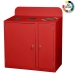 3 Bay Recycling Bin In Red